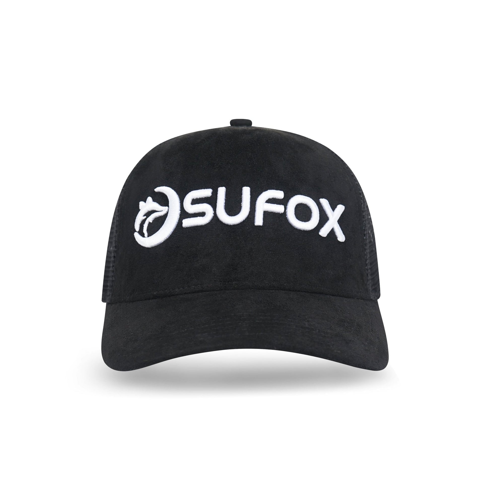 Shenxiucaps 5 Panel Snapback Black Suede Trucker Hat - Shenxiucaps