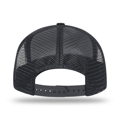 Shenxiucaps 5 Panel Snapback Black Suede Trucker Hat - Shenxiucaps